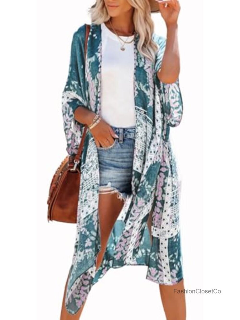 Women's Kimono Swimsuit Coverup - Sheer Chiffon Beach Cardigan